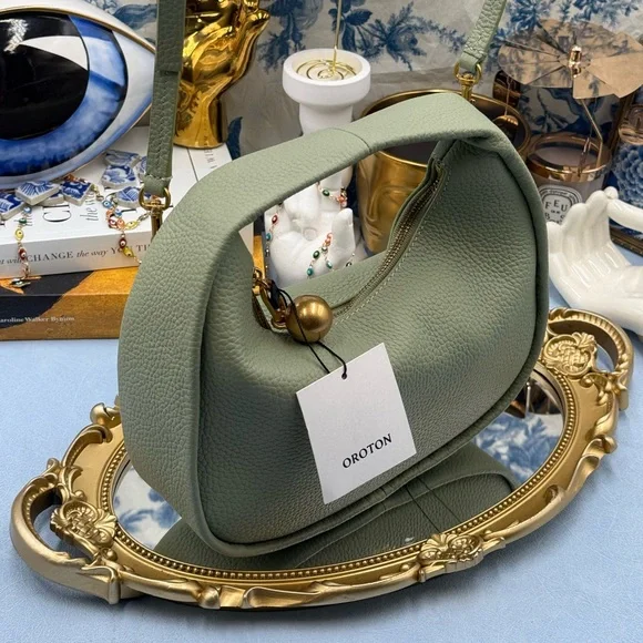 🆕 OROTON 🧿 NWT Clara Mini Convertible Crossbody Bag, Cactus Leather - Picture 7 of 15